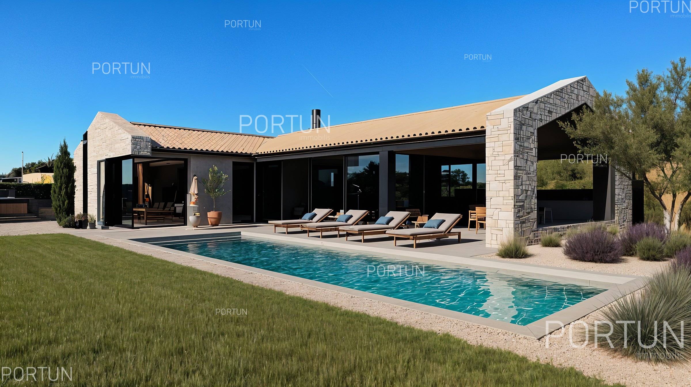 House with pool and sea view close to Poreč, Istria - 20887 001c